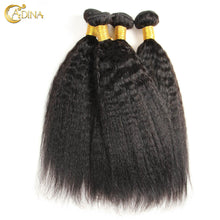 7A Brazilian Kinky Straight Human Hair Weave 3Bundle Coarse Yaki Bundles Italian Yaki Kinky Straight Weave Virgin Hair Extension