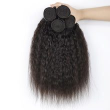 7A Mongolian Kinky Straight Human Hair Weave 4 Pcs Coarse Yaki Bundles Italian Yaki Kinky Straight Weave Virgin Hair Extension