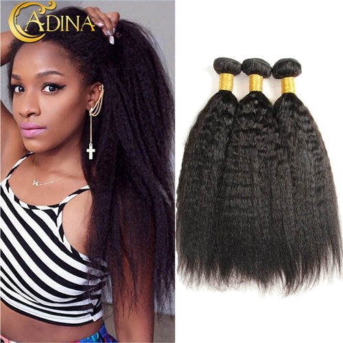 7A Mongolian Kinky Straight Human Hair Weave 4 Pcs Coarse Yaki Bundles Italian Yaki Kinky Straight Weave Virgin Hair Extension