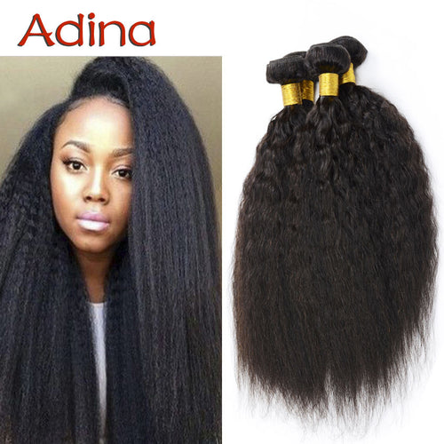 7A Peruvian Virgin Hair Kinky Straight Hair Weave 3pcs Kinky Straight Coarse Yaki Italian Yaki Hair Human Hair Products