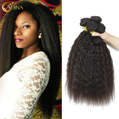 7A Unprocessed Brazilian Kinky Straight Virgin Hair 5Bundles Hair Product Thick Full Hair on Head Natural Hair Extensions