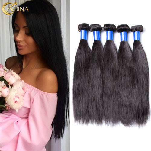 Brazilian Virgin Hair Straight 5Bundles Human Hair Products Brazilian Straight Hair Natural Color 100% Virgin Human Hair Weaving
