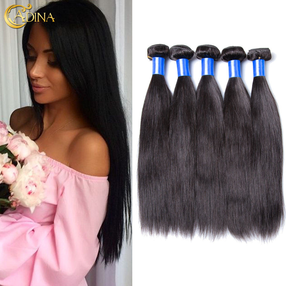 Brazilian Virgin Hair Straight 5Bundles Human Hair Products Brazilian Straight Hair Natural Color 100% Virgin Human Hair Weaving