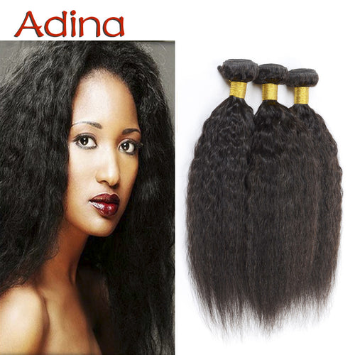 Virgin Human Hair Brazilian Virgin Hair Kinky Straight 3 Bundles 100% Human Hair Brazillian Coarse Yaki Human Real Weave Beauty