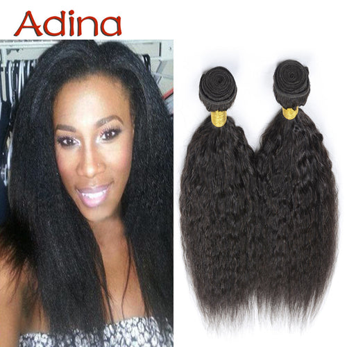 Wet And Wavy Virgin Brazilian Kinky Straight Hair Brazilian Virgin Hair Kinky Straight 2Bundle Brazilian Virgin Hair Coarse Yaki